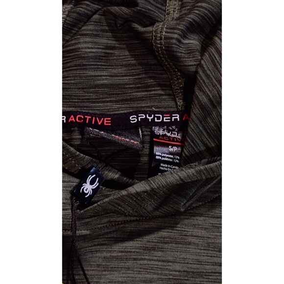 NEW Spyder Hoodie Shirt Mens Size Small Green ProWeb Stretch Performance Active - Picture 4 of 4